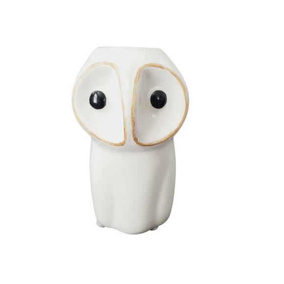 Modern OWL CANDLE Stick HOLDER Adult's White Collectible Stylish MCM Designer - Picture 1 of 7